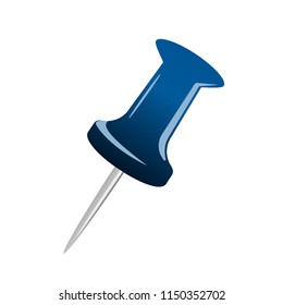 Blue pin icon for digital and print