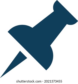 Blue pin, illustration, vector on a white background.