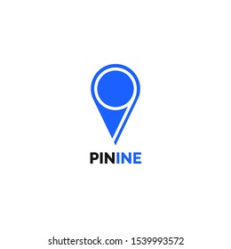 the blue pin logo with letter 9