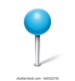 Blue pin / Map pointer / Location  icon. Concept of route, landmark, adventure, explore. Vector illustration.