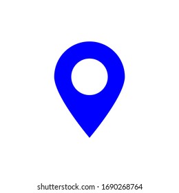 blue pin point icon isolated on white background. vector illustration