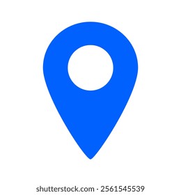 blue pin point icon.  map location pointer symbol isolated. vector illustration