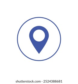 Ilustración vectorial de icono de punto de pin azul aislada, ideal para marcadores de ubicación y diseños de navegación interactiva.