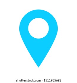 blue pin point for point location on map isolated on white background. vector illustration