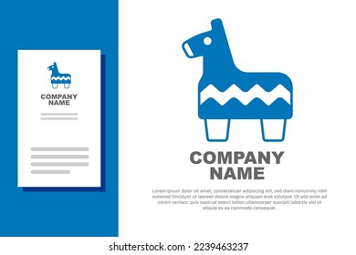 Blue Pinata icon isolated on white background. Mexican traditional birthday toy. Logo design template element. Vector