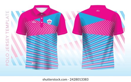 blue pink abstract background and pattern for polo jersey sport design template