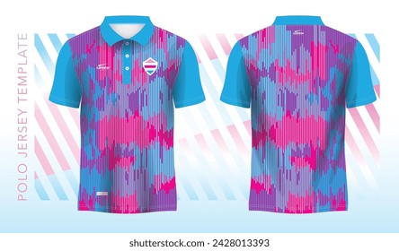 blue pink abstract background and pattern for polo jersey sport design template