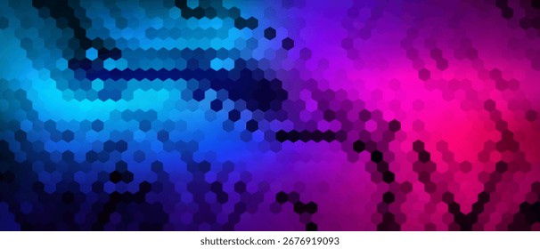 Fondo abstracto rosa azul con decoración de efectos de colores degradados vibrantes. Concepto moderno del estilo de los patrones del hexágono del elemento de Diseño gráfico para el Anuncio de Web, el arte, el volante, la tarjeta, o la cubierta del folleto

