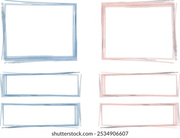 blue pink abstract design square frames vector