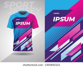 blue pink abstract sports jersey football soccer racing gaming motocross cycling running