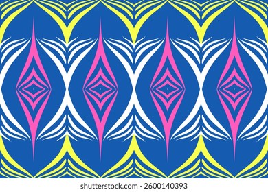 Blue and Pink Abstract Tribal Pattern – Seamless Ethnic Decorative Background