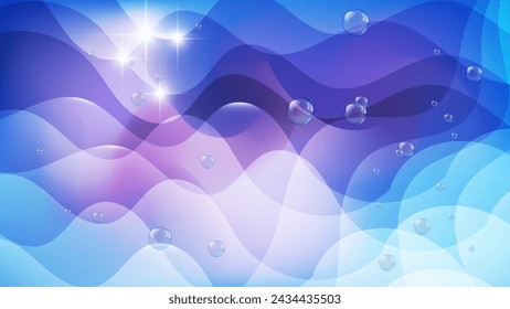 Blue pink abstract wallpaper with bubbles. An excellent background for designing pages on social networks, posters, presentations, outdoor advertising and your other projects. Vector.