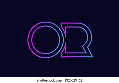 blue pink alphabet letter logo combination or o r design suitable for a company or business