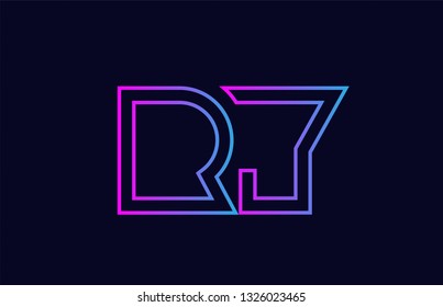 blue pink alphabet letter logo combination ry r y design suitable for a company or business