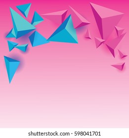 Blue and pink background Abstract square geometric texture. Vector banner background for web design wedding card and love.