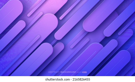 Blue and pink background with diagonal abstract geometric shapes textured with line and dot pattern. Vector illustration