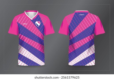 blue and pink background pattern for sport jersey football and soccer shirt template