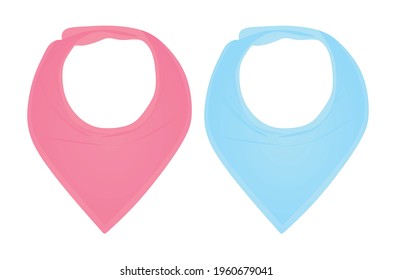 Blue and pink bandana baby bib. vector