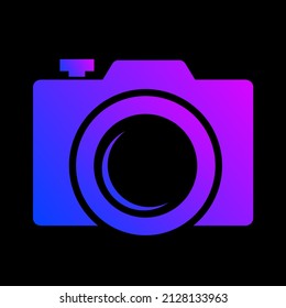 Blue and pink blend color camera logo icon