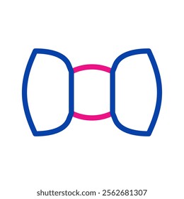 Blue and pink bow tie icon. Concept of fashion, elegance, and celebration.
