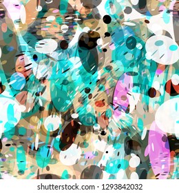 Blue, pink, brown, seamless texture. Splatter pattern Abstract vector background for web page, banners backdrop, fabric, home decor, wrapping