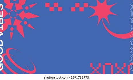 Blue and Pink Brutalism Urban Style Art Background