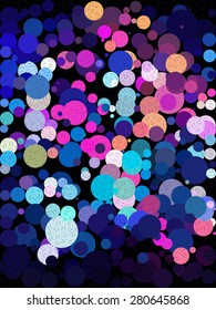 Blue and pink bubble with little line art texture