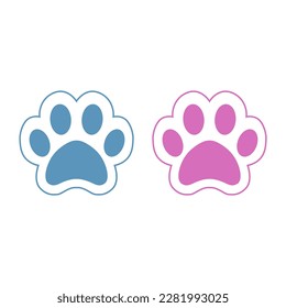 Patas de gato azul y rosa.