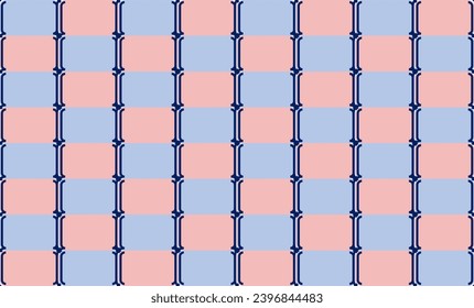 
blue and pink checkered background seamless repeat patterns, replete image patter design for fabric printing or background wallpaper, vertical strip column