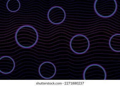 Blue and pink circles in striped black background, vector design for websites, presentations, posters, banners, flyers, cloths, papers