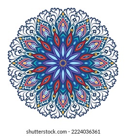 Color azul y rosa, fondo moderno de mandala.