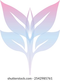 Blue and Pink Color For Tea Leaf Vector