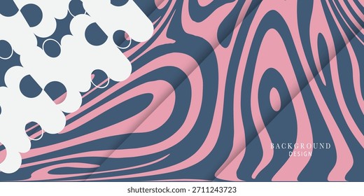 Blaurosa farbige abstrakte verzerrte Linie Hintergrund Design