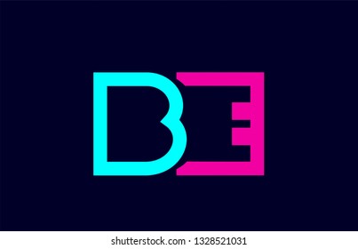 blue pink colorful alphabet letter logo combination be b e design suitable for a company or business