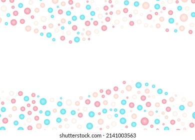 El marco de la ola azul, rosa y crema de la burbuja está en el fondo blanco.