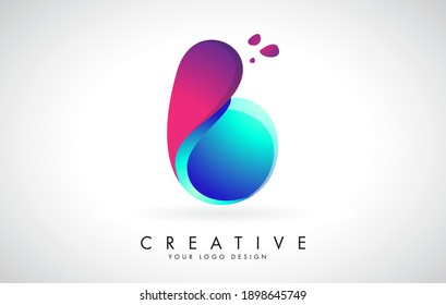 Blue Pink Creative Letter B Logo Stock Vector (Royalty Free) 1898645749 ...