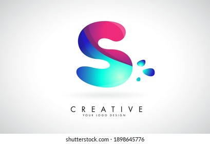 Blau und Rosa kreativen Buchstaben S Logo Design mit Dots. Freundliches Corporate Entertainment, Medien, Technologie, Digital Business Vektor Design mit Rückgang. 