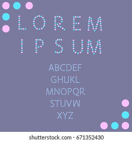 Blue and pink dot alphabet