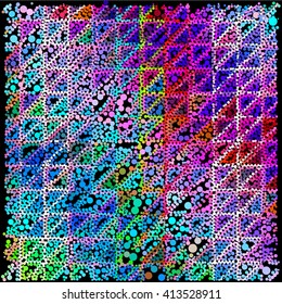 Blue pink dot on black abstract background
