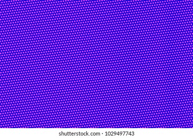 Blue pink dotted halftone. Diagonal subtle dotted pattern. Half tone vector background. Artificial texture. Pink dot on blue backdrop. Violet pop art design template. Glitch halftone texture