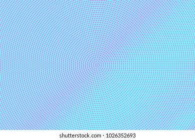 	
Blue pink dotted halftone. Smooth radial dotted gradient. Half tone vector background. Artificial texture. Pink dots on cyan backdrop. Modern pop art design template. Glitch halftone texture
