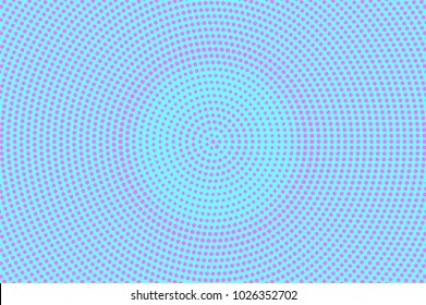 	
Blue pink dotted halftone. Subtle radial dotted gradient. Half tone vector background. Artificial texture. Pink dots on cyan backdrop. Modern pop art design template. Glitch halftone texture