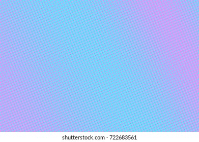 Blue and pink dotted halftone vector background. Winter seasonal banner template. Smooth dotted pattern. Diagonal dotted gradient. Pop art design. Pastel halftone texture. Violet blue background