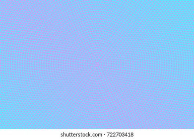 Blue and pink dotted halftone vector background. Winter seasonal banner template. Vintage dotted pattern. Centered dotted gradient. Pop art design. Grungy halftone texture. Violet blue background