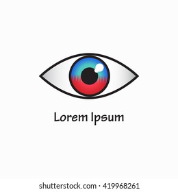 Blue and pink eye logo design. 