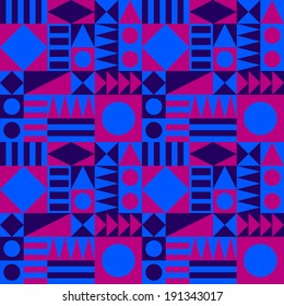 Blue and pink fifties pattern
