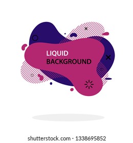 Blue and pink flat style abstract vector banner isolated on white background. Modern geometric liquid form. Modern template. Template for the design for logo, flyer, presentation etc. Vector