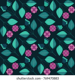 blue pink flower pattern