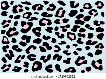 blue pink funny leopard design hand drawn,stationary,fashion pattern,seamless,paper,fabric,t shirt,dress,wallpaper,decorative,exotic