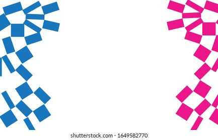 Blue and pink geometric background, vector illustration	